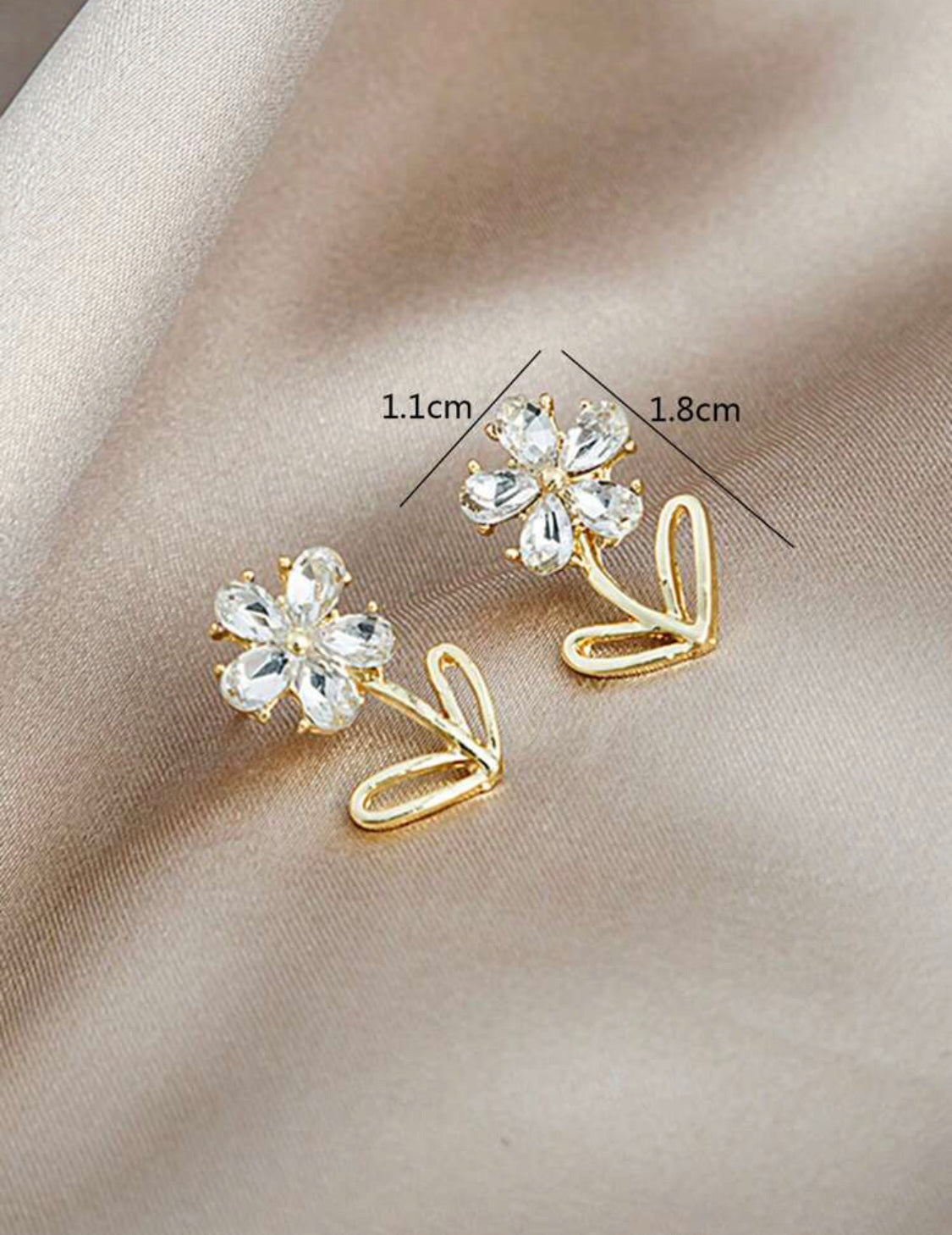 Pendientes de flor de cristal C A25QD03