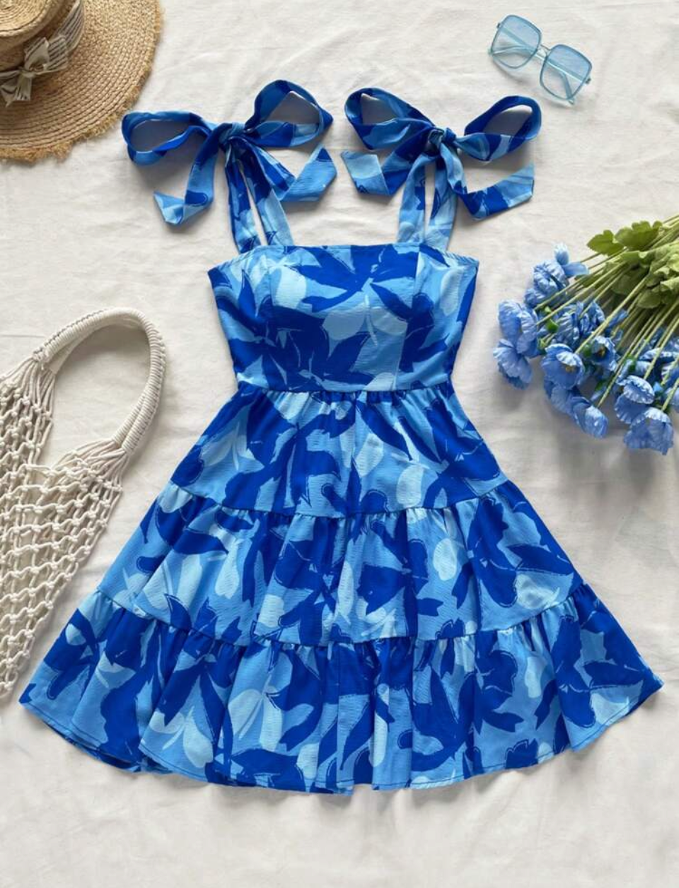 Azul profundo vestido casual corto M25ÑU01