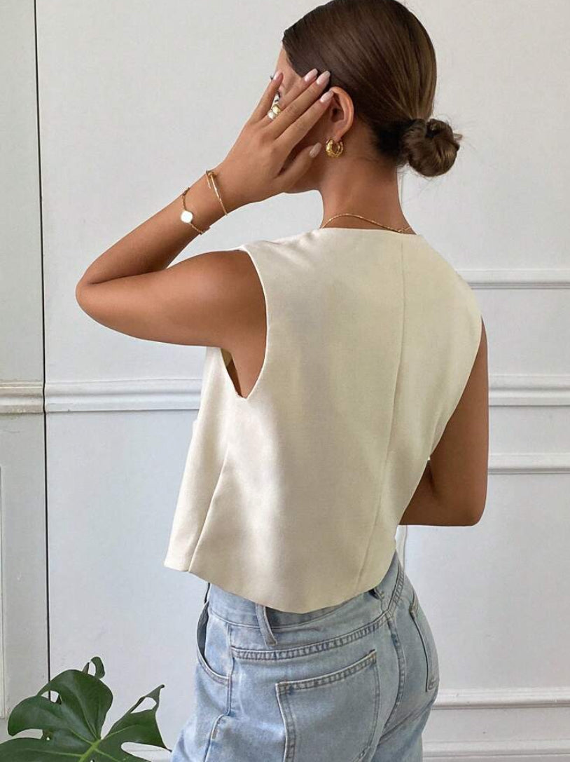 Chaleco ajustado de cuello redondo N25WM03