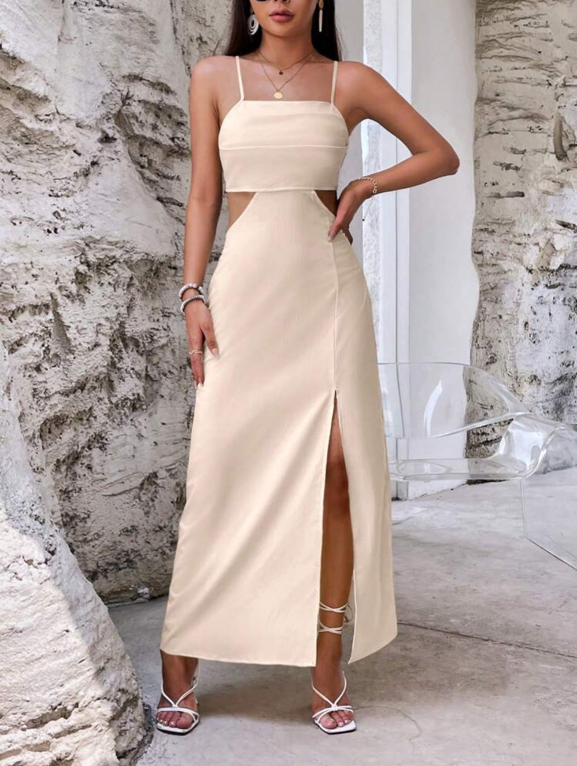 Oasis de encanto vestido largo con abertura M25PA09