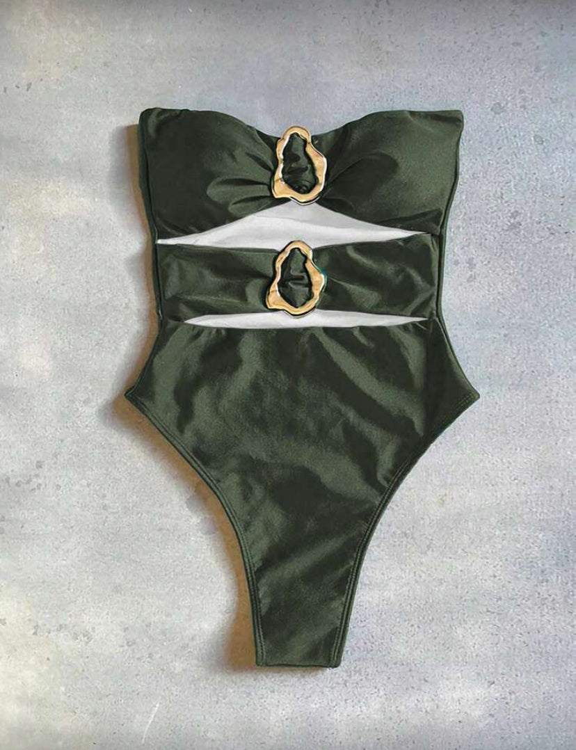 Traje de baño verde militar F26XY08