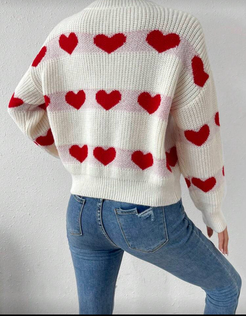 Jersey con estampado de corazones E26XM010