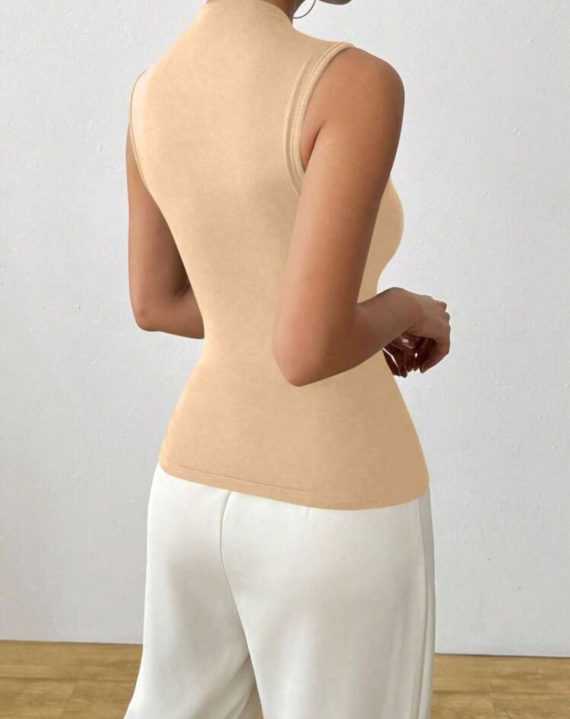 Blusa plisada de ajuste delgado para mujer S25UN05