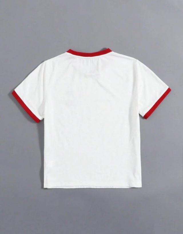 Camiseta con bordado de cerezas A25MN010