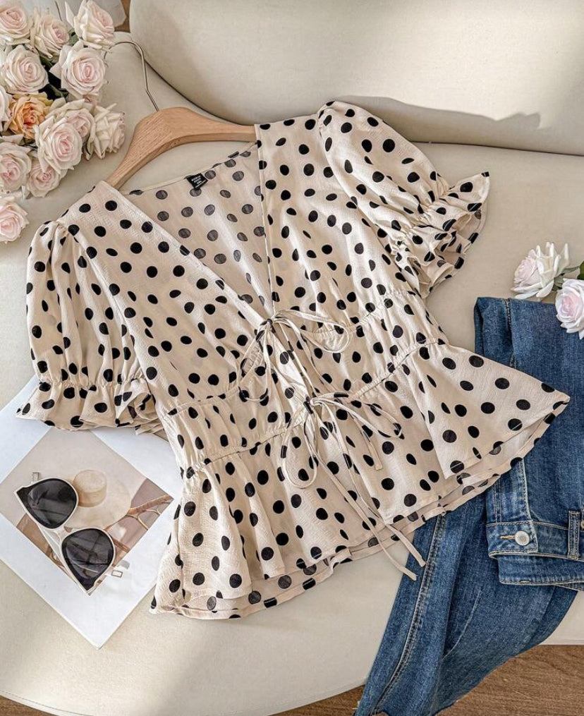 Blusa con volantes talla grande F26YB08