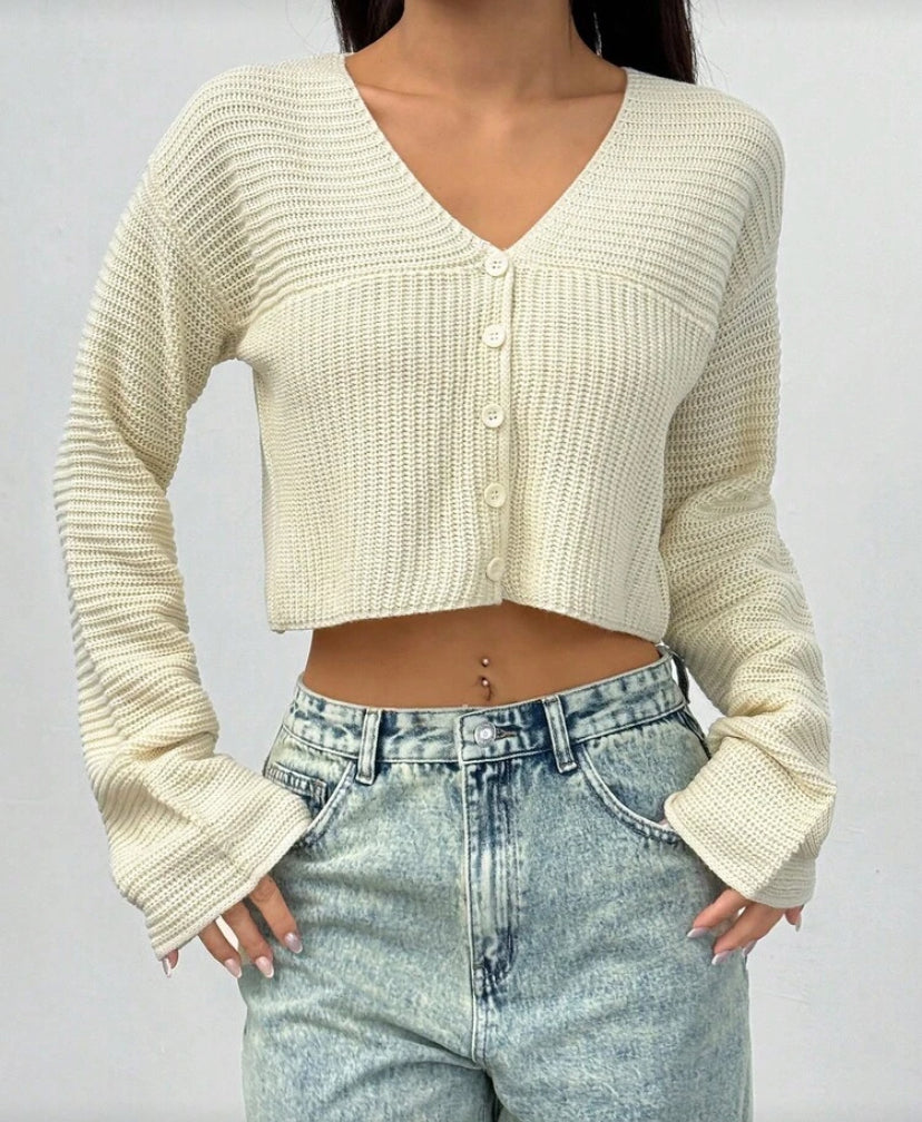 Cárdigan de punto con cuello V E26XP010