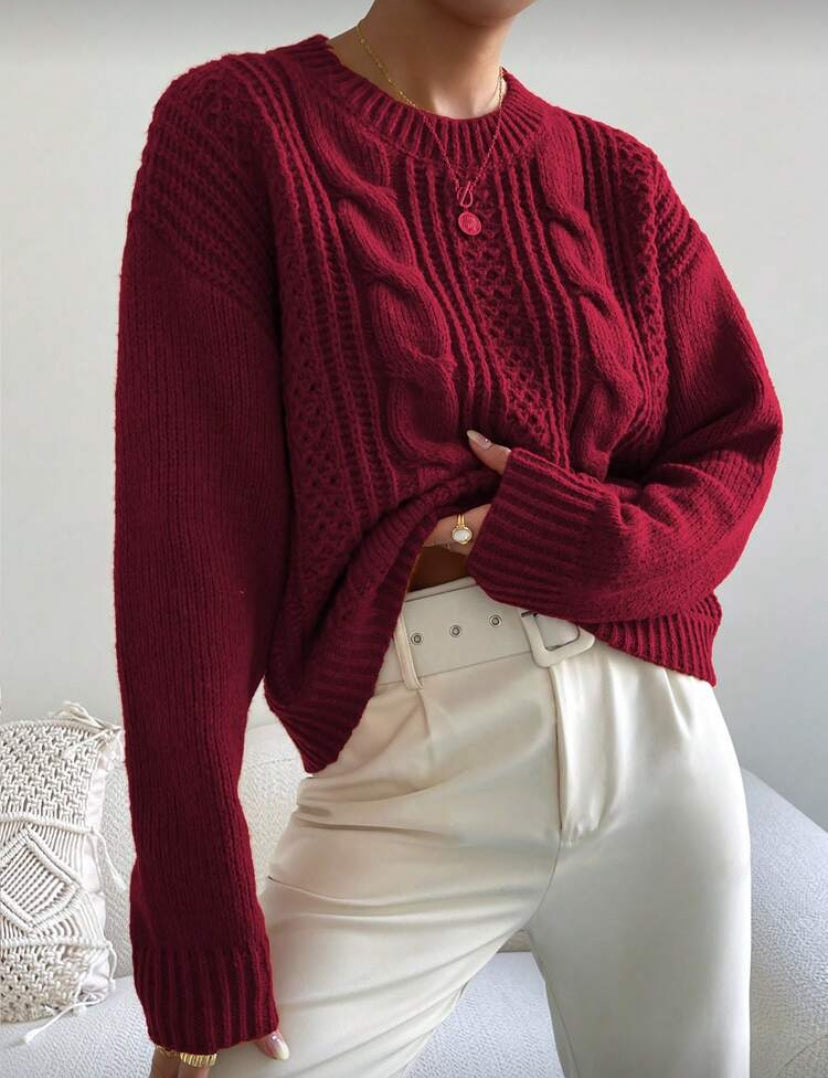 Suéter redondo con caída de hombros E26XL04