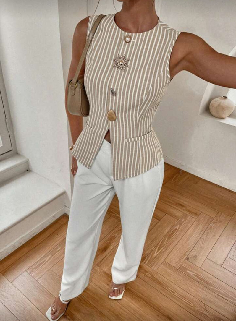 Top casual con botones frontales F26XZ010