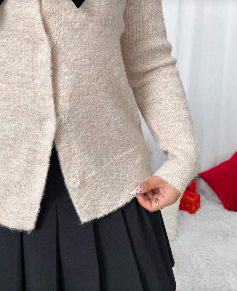 Cárdigan con lazo talla grande E26XS04