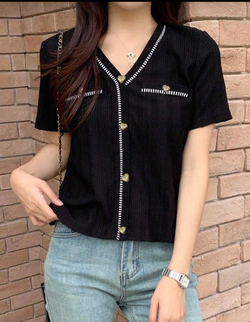 Blusa de punto de manga corta N25WP04