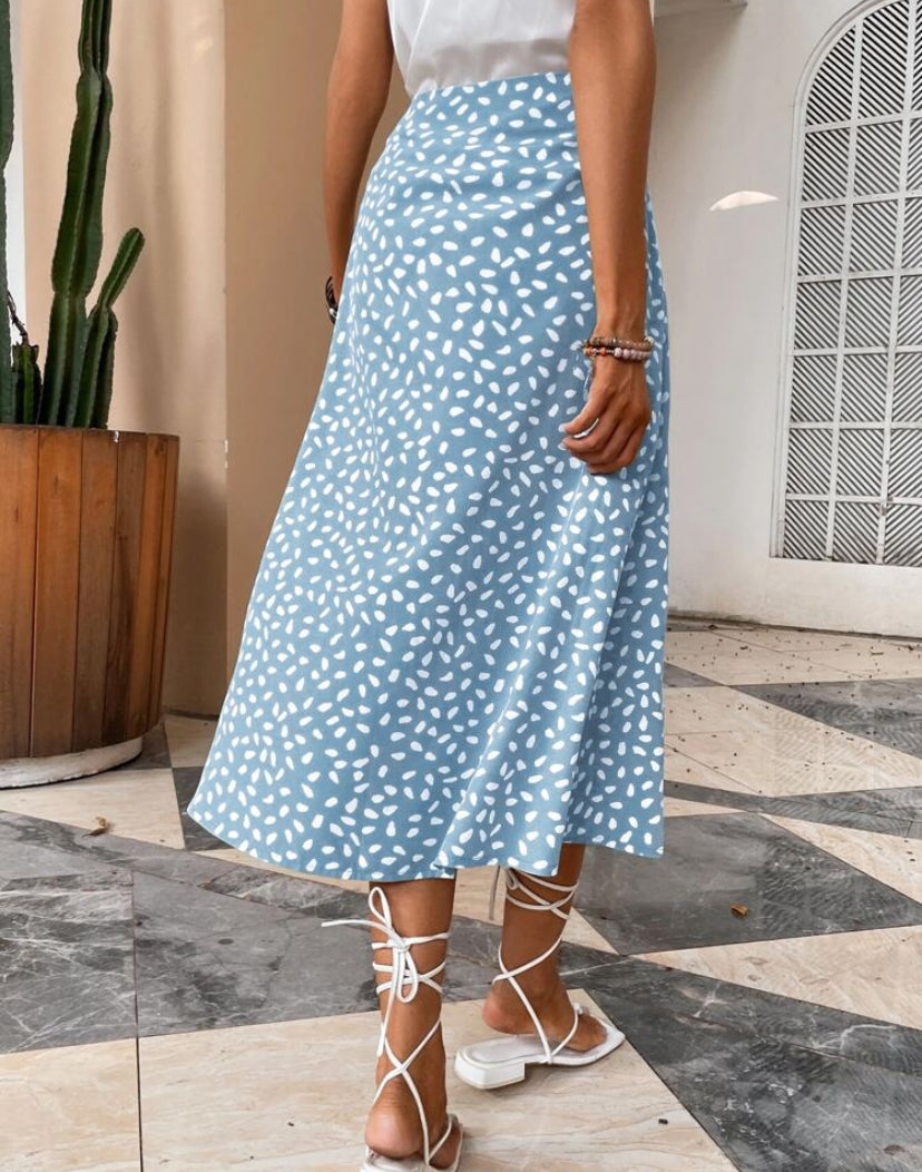 Falda de muslo con abertura con estampado A25PU02