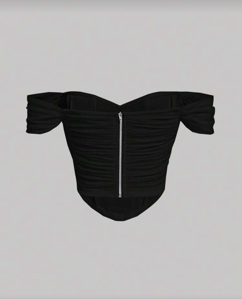 Top crop de hombros descubiertos F26XX02