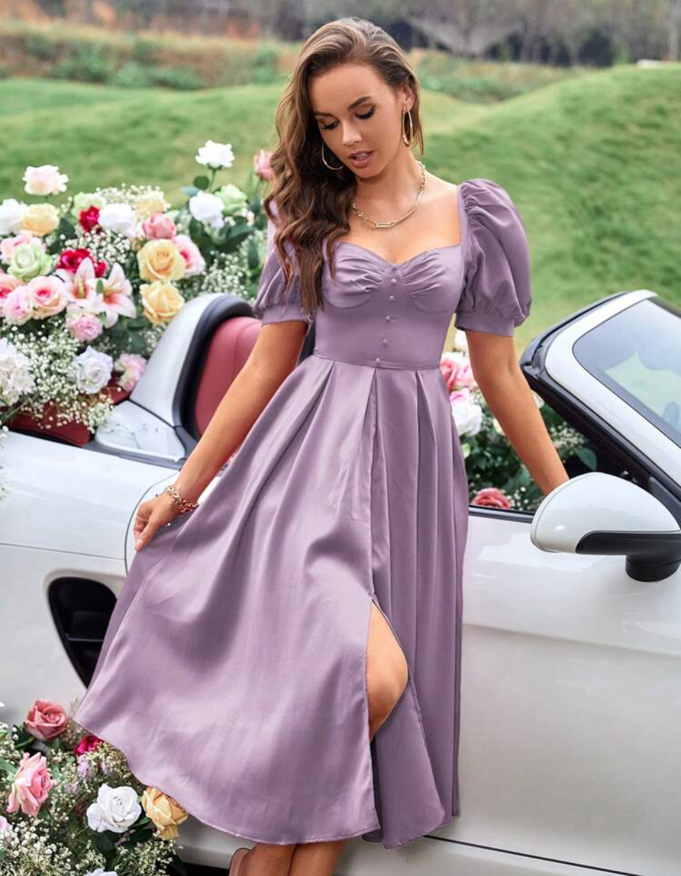 Viento fresco vestido de satén M25ÑR06