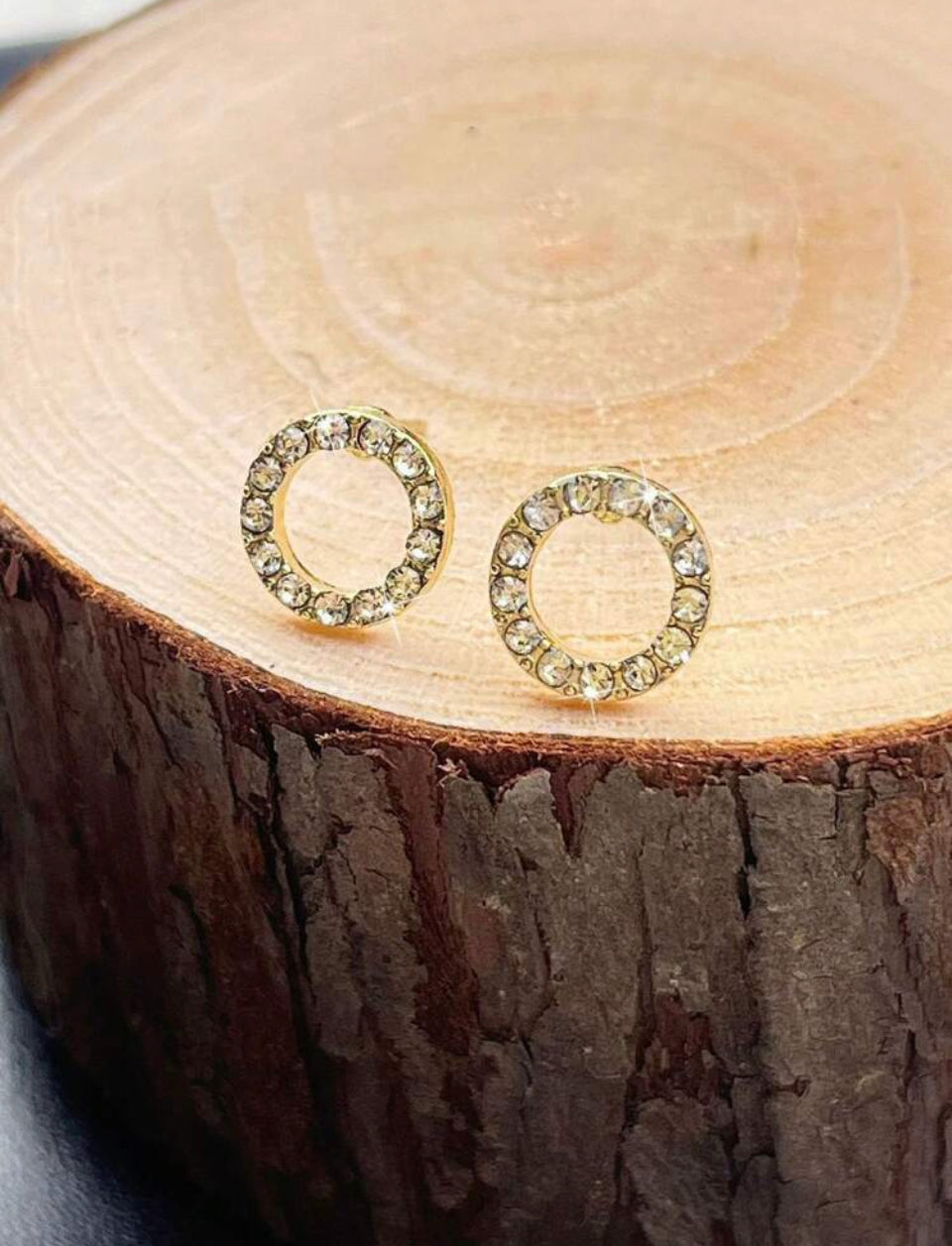 Magia Cristalina Pendientes Minimalistas de Círculo Z. F25NG06