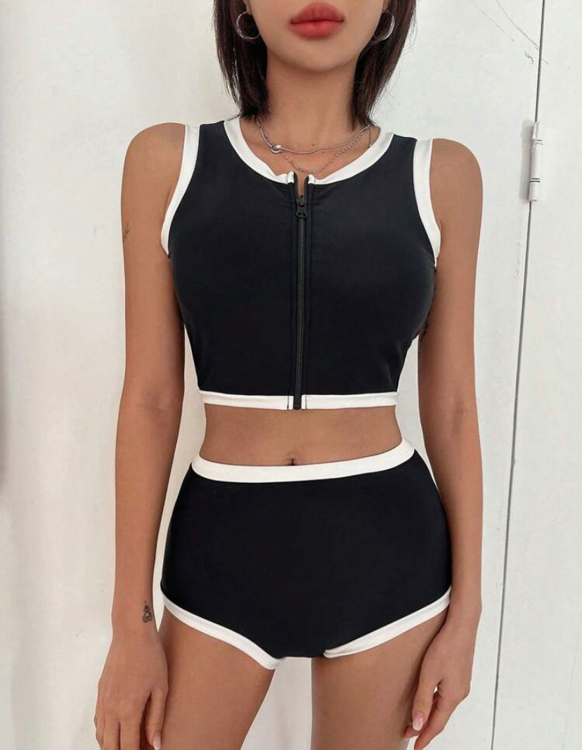 Bikini sport con cremallera F25NR09