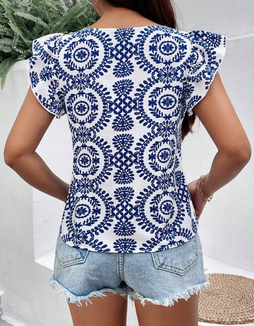 Camiseta suelta para mujer de vacaciones informal A25PV09