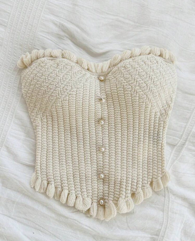 Top de punto y volantes informal A25PN08