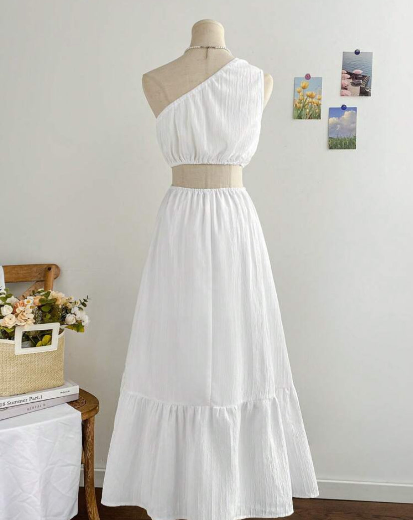 Vestido largo de verano con hombros descubiertos A25PG02