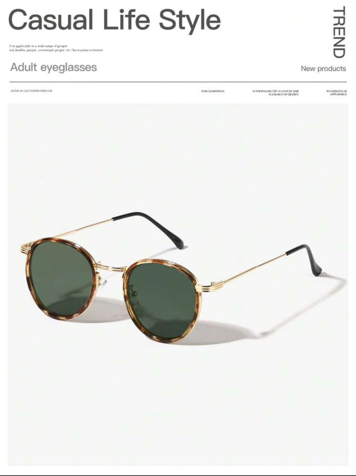 Gafas con montura redonda animal print AG25TW08