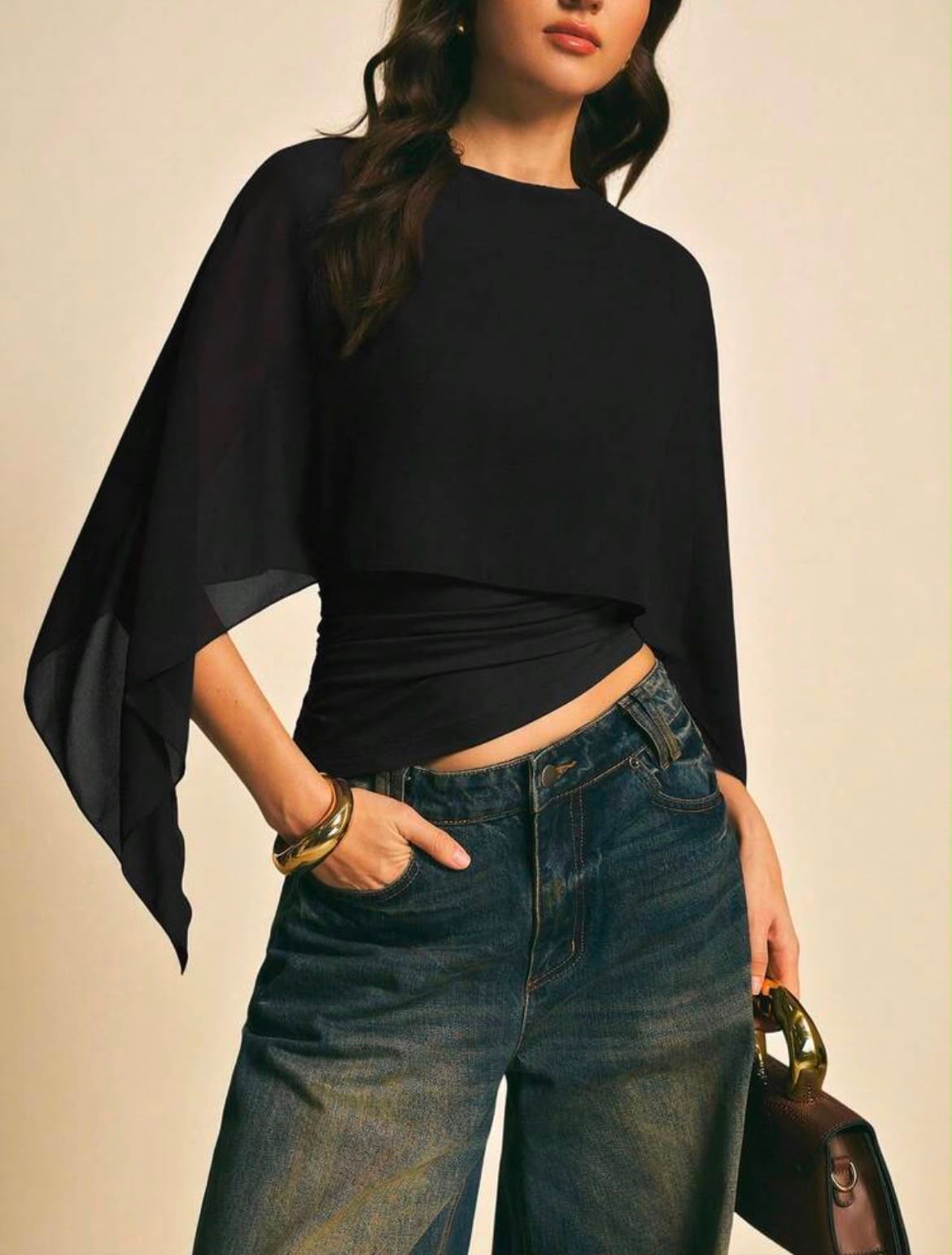 BLUSA ELEGANTE CON CUELLO DE CHAL JL26AE05