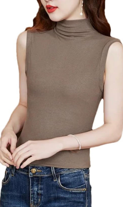 Elegancia Viva Top de Tanque Cuello Alto F25ÑA08