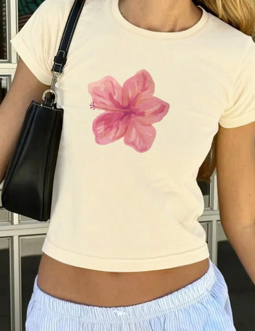 Camiseta con estampado de flor AG25TQ03