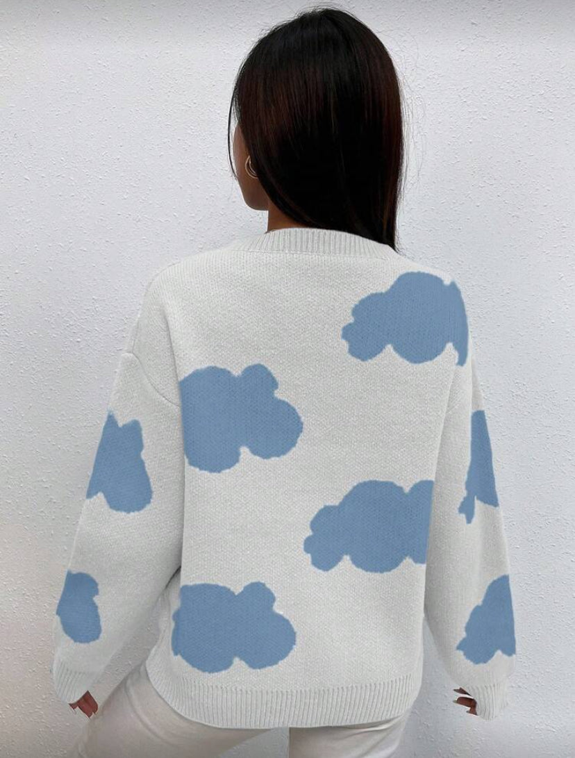 Jersey con estampado de nubes E26XQ02