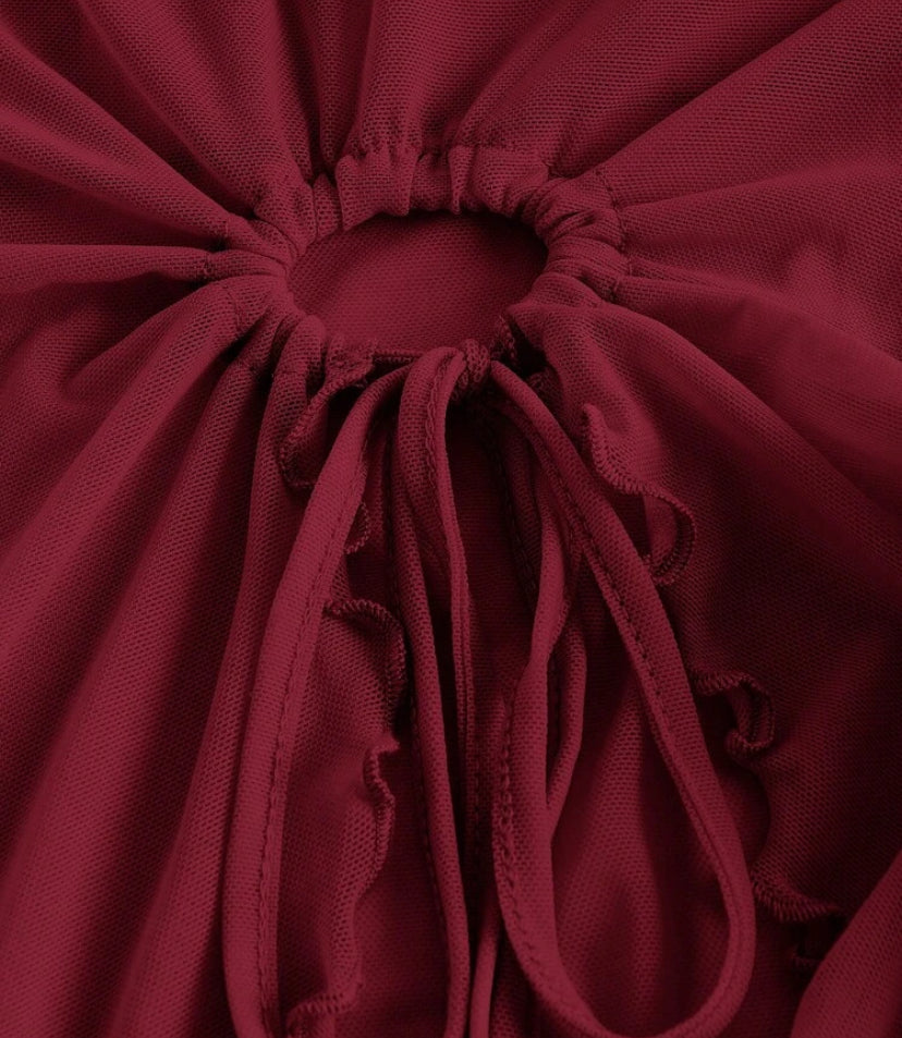 Top Asimétrico tubo con dobladillo y cordón A25PÑ06