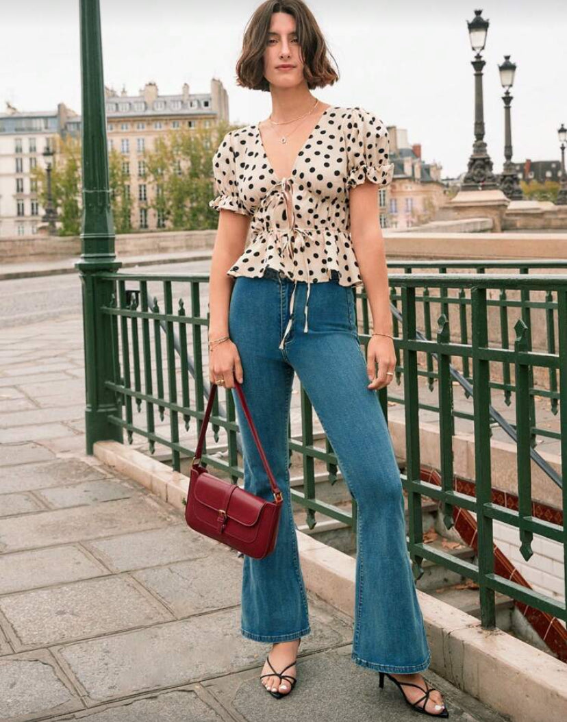 Blusa con dobladillo casual F26YA02 🔴