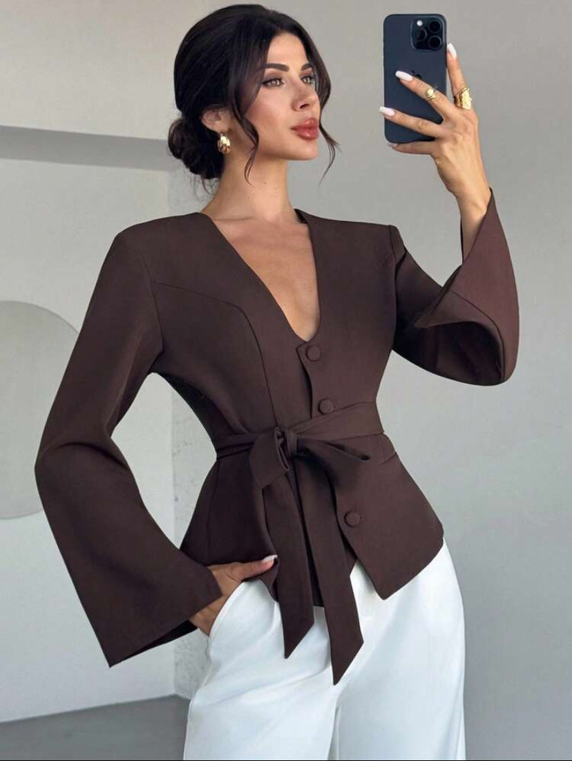 Chaqueta elegante con lazo MY26AC01