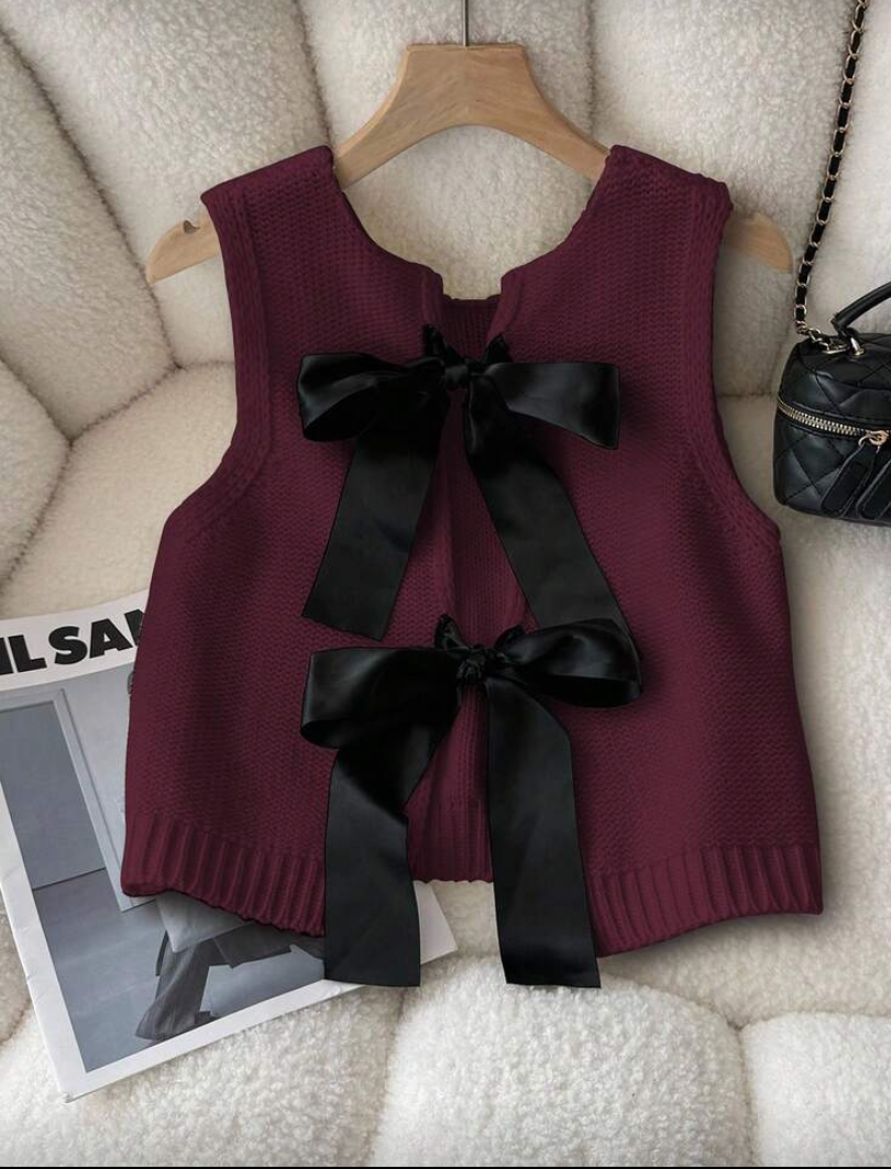 Chaleco de punto con lazo N25WU01