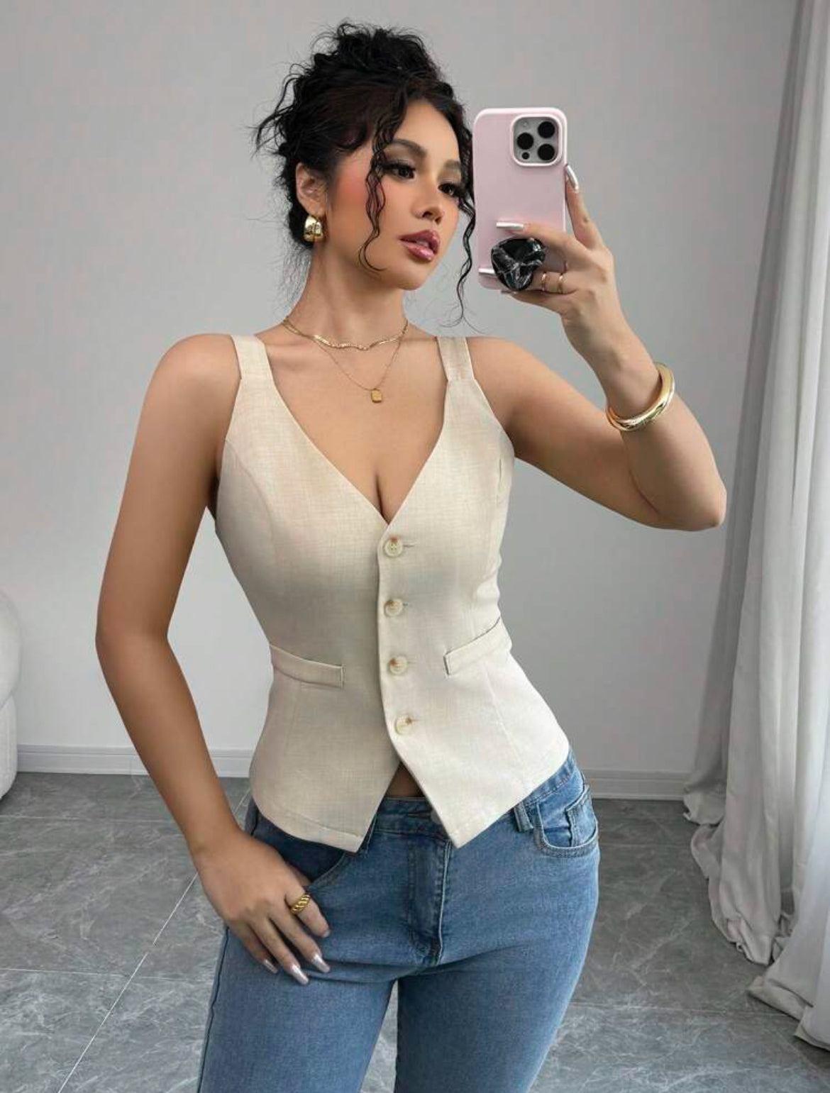 Top de Moda Con Tirantes Casual F25ÑA09