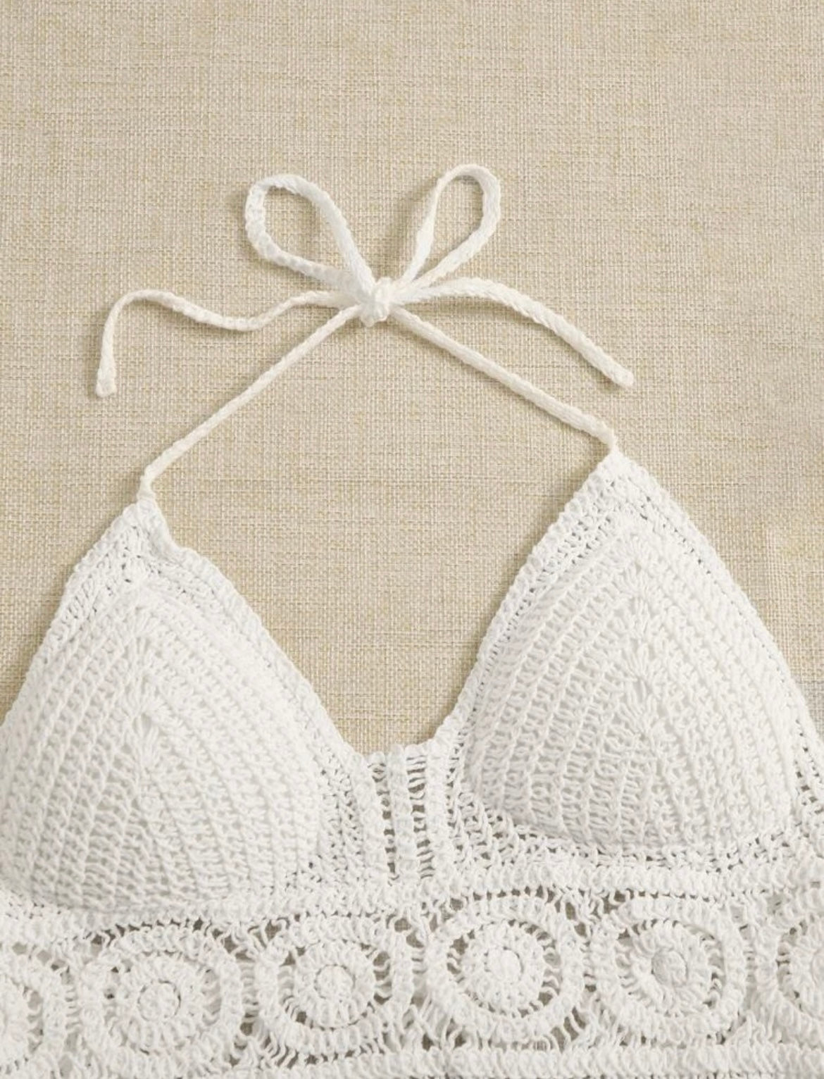 TopLovers ribete con fleco y cordón trasero de cuello M25PB07