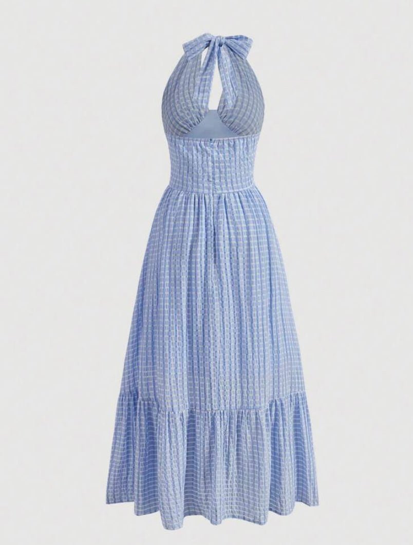 Plenitud Celeste Vestido con cuello M25ÑZ07