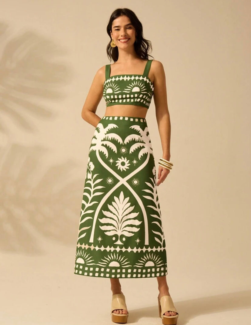 Viento Tropical 2 piezas Conjunto boho tropical de verano M25ÑX04