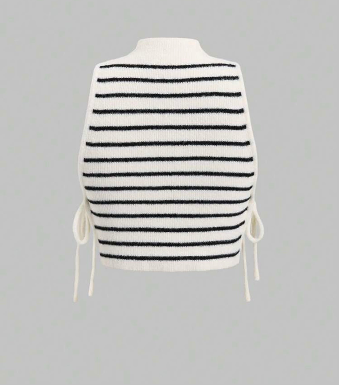 TopTrend Top de punto sin mangas con rayas y lazo M25PB09