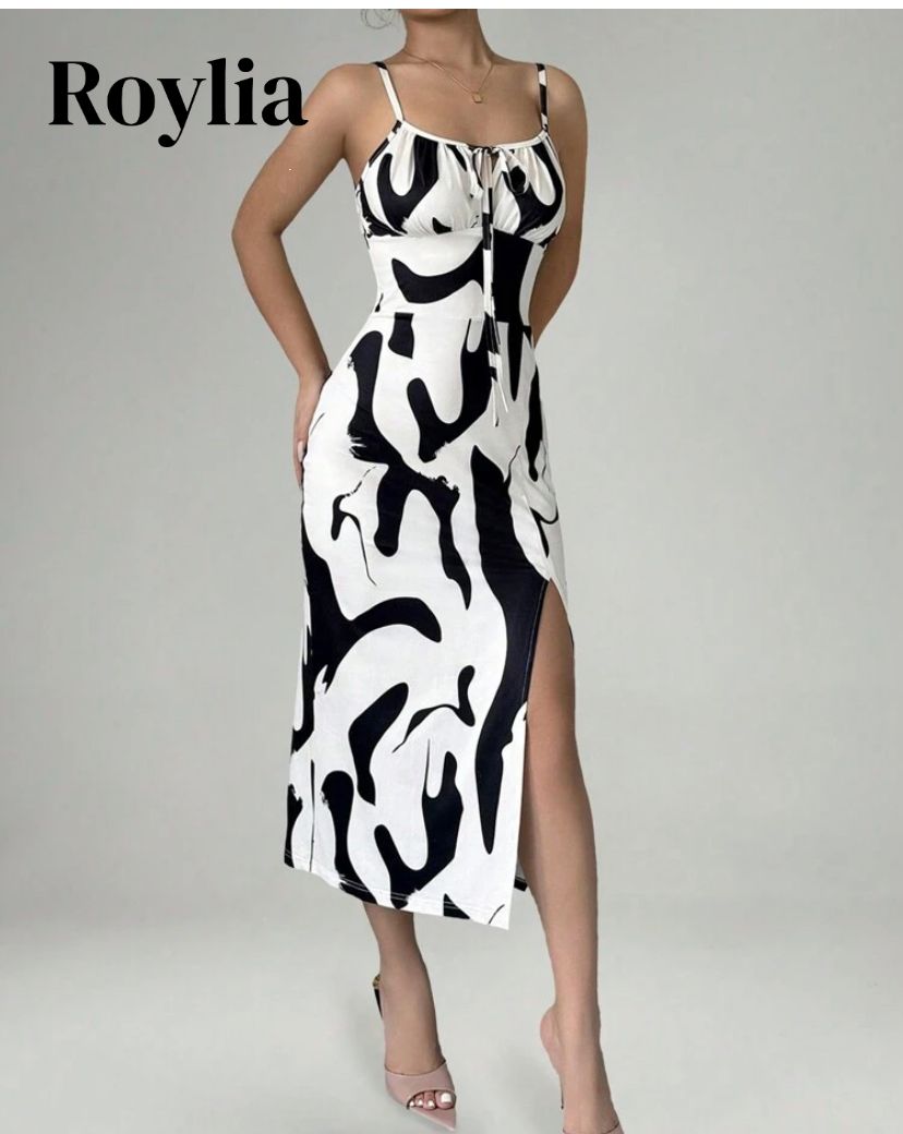 Belleza Fluida vestido maxi con abertura en el muslo M25ÑT01