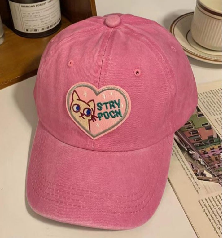 Gorra de Béisbol con Bordado de Gato EC09