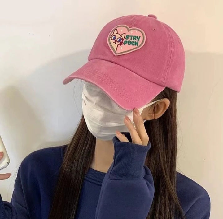 Gorra de Béisbol con Bordado de Gato EC09