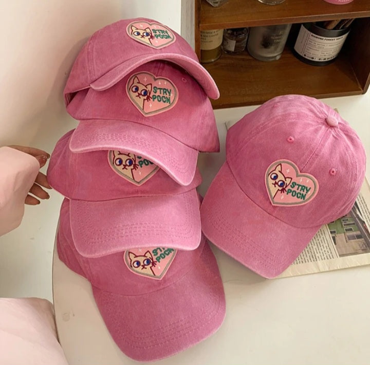 Gorra de Béisbol con Bordado de Gato EC09