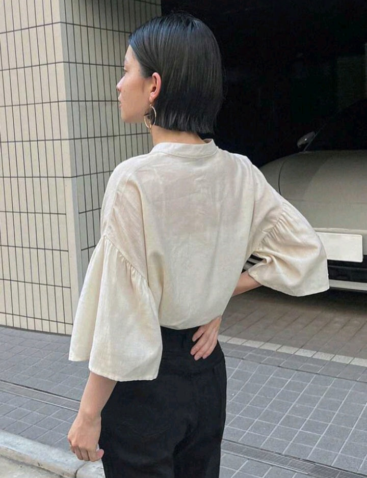 Camisa Unicolor con Botón Delantero ET08