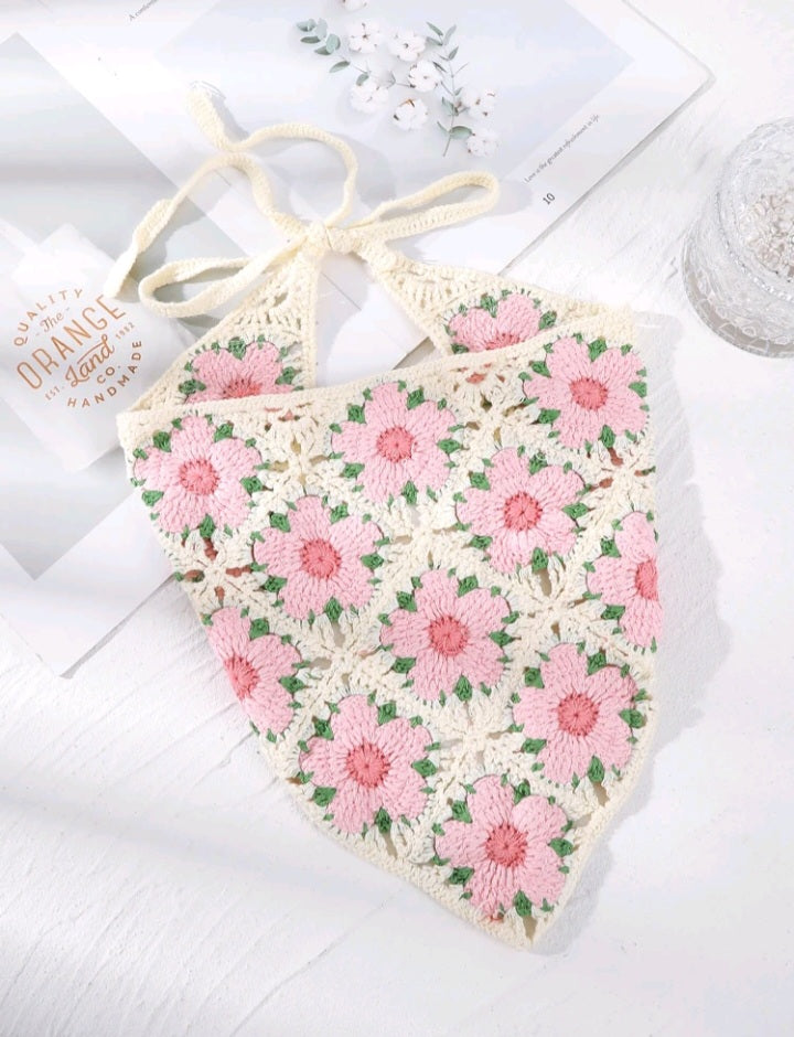 Diadema Floral de Croché FO06