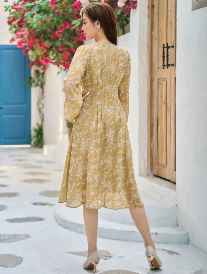 Vestido Floral de Manga Farol GJ04