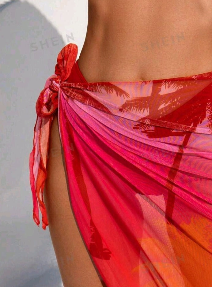 Conjunto de bikini estampado fruncido GN03