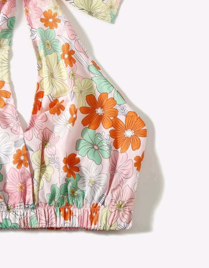 Top Halter con Estampado Floral (937)