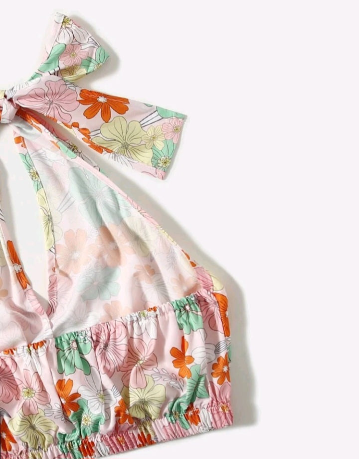 Top Halter con Estampado Floral (937)