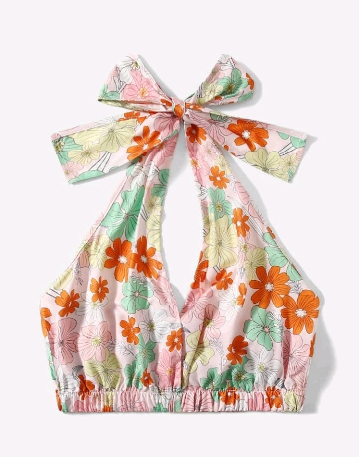 Top Halter con Estampado Floral (937)