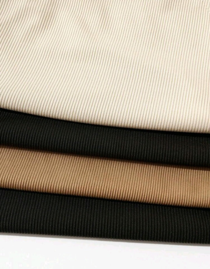 1 Pieza Body Unicolor Tejido de Canalé (985)