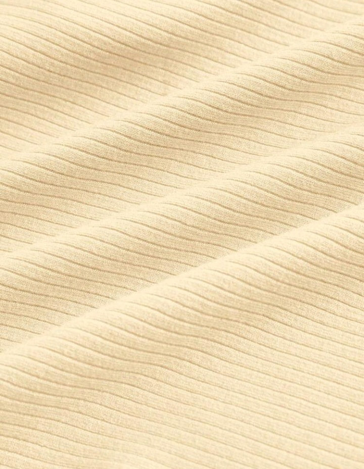 Camiseta Tejido de Canalé con Cuello Cuadrado (578)