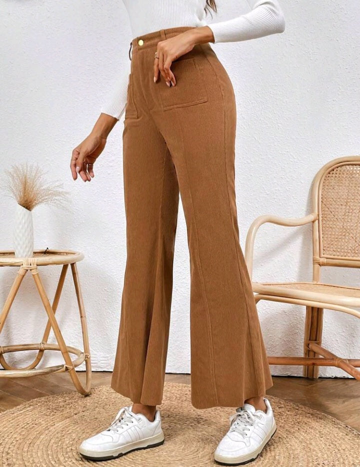 Pantalones Acampanados de Talle Alto(596)